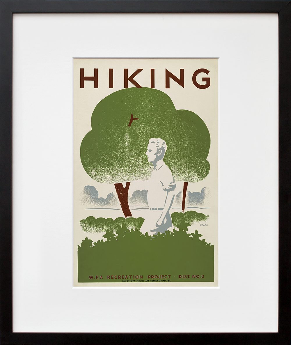 Hiking—WPA recreation project, Dist. No. 2 in a black frame