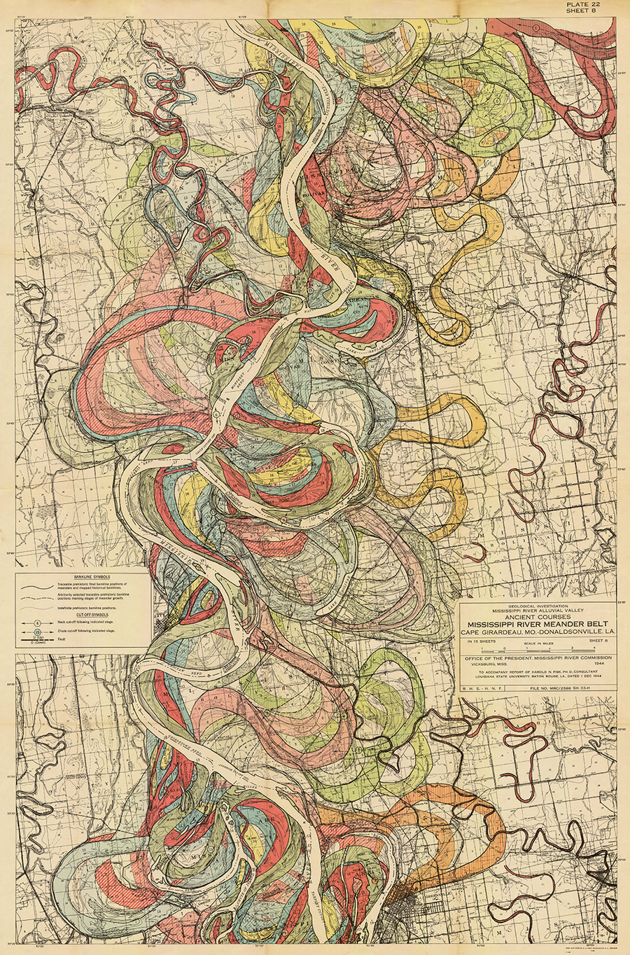 Plate 22, Sheet 8, Ancient Courses Mississippi River Meander Belt