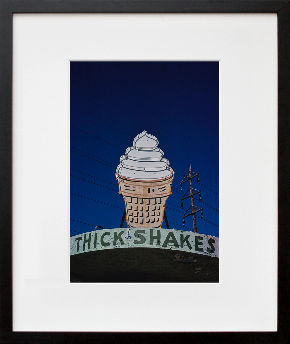 Gary's Thick Shakes in a black frame