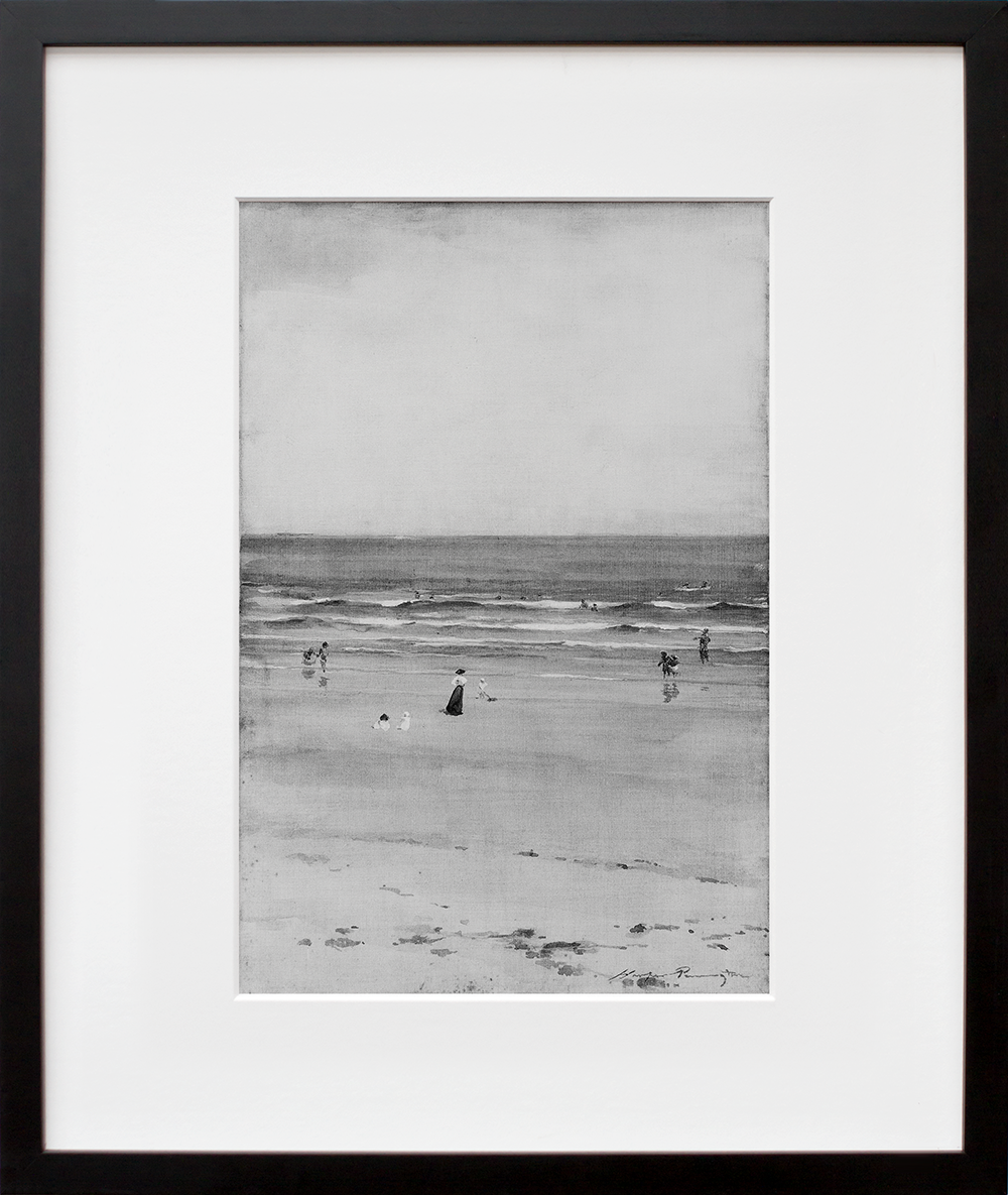 Beach scene in a black frame