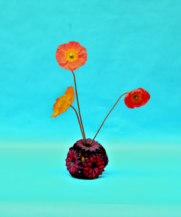 Load image into Gallery viewer, Flower Burst Bud Vase (red and orange)
