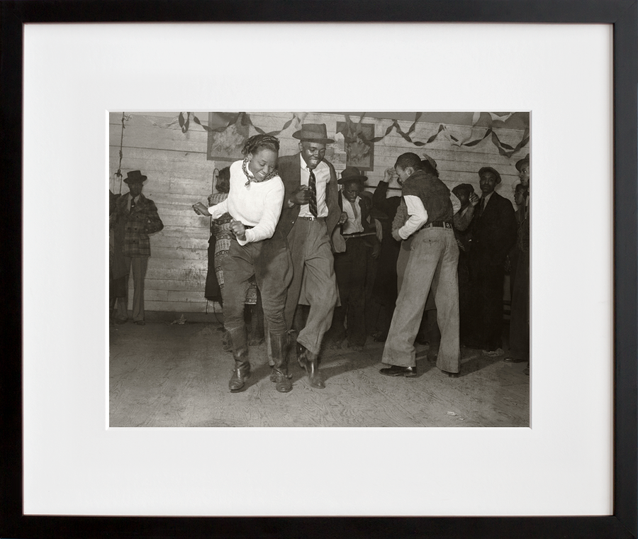 Jitterbugging in Negro juke joint, Saturday evening, outside Clarksdale, Mississippi - and - A Negro going in the Entrance for Negroes at a movie theater, Belzoni, Mississippi (pair)