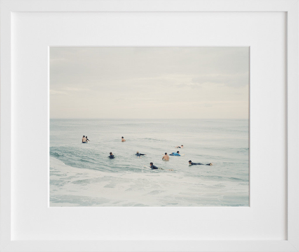 Waiting in a white frame