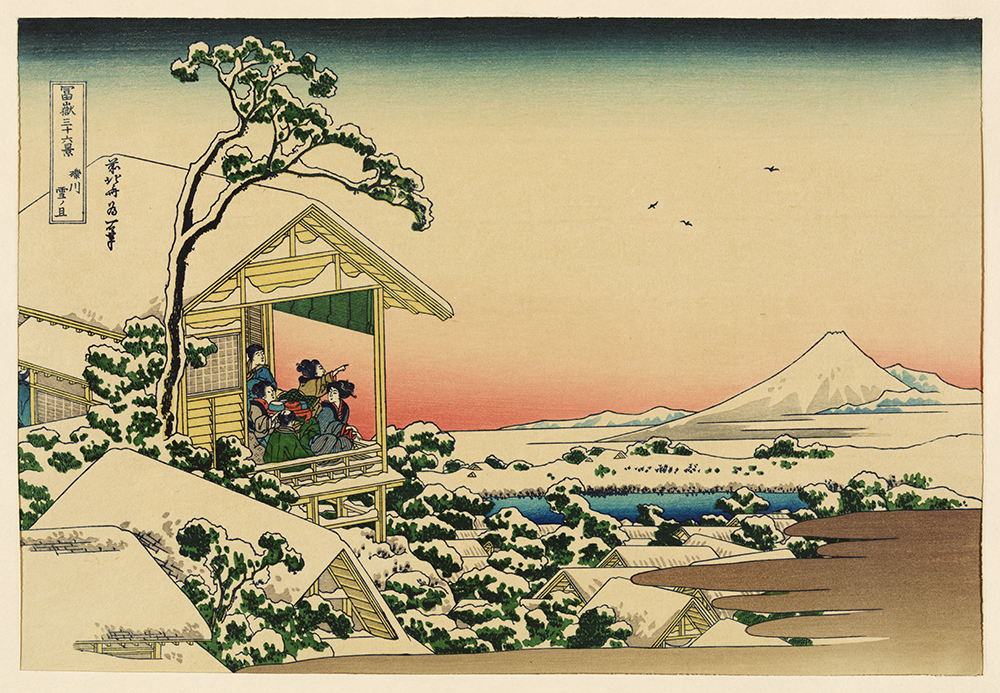 Katsushika Hokusai's Teahouse at Koishikawa the morning after a snowfa