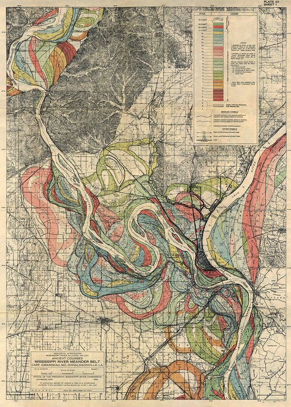 Load image into Gallery viewer, Plate 22, Sheet 1, Ancient Courses Mississippi River Meander Belt
