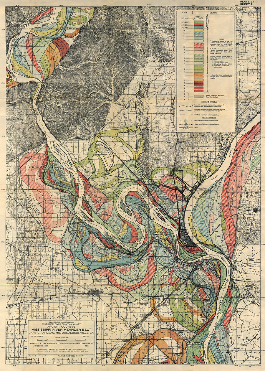 Plate 22, Sheet 1, Ancient Courses Mississippi River Meander Belt
