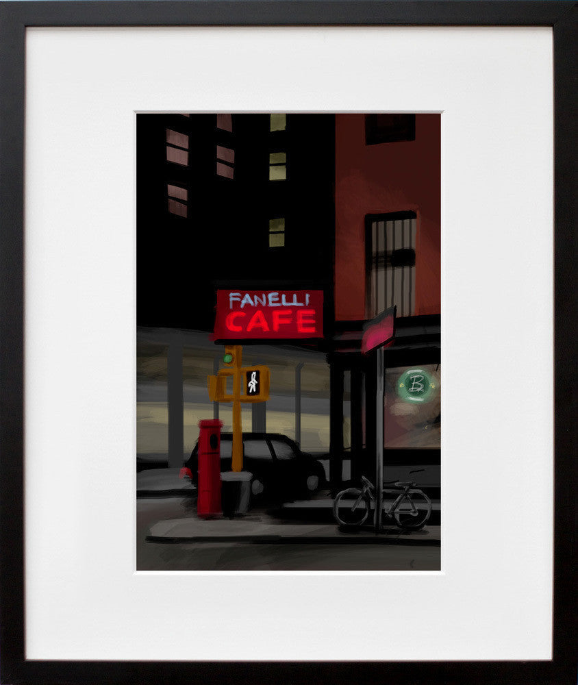 Corner Cafe in a black frame