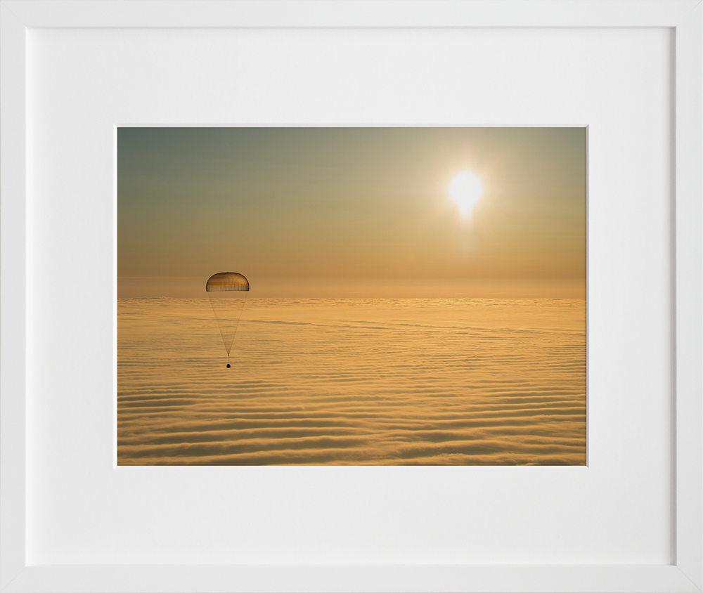 Expedition 42 Soyuz Landing in a white frame