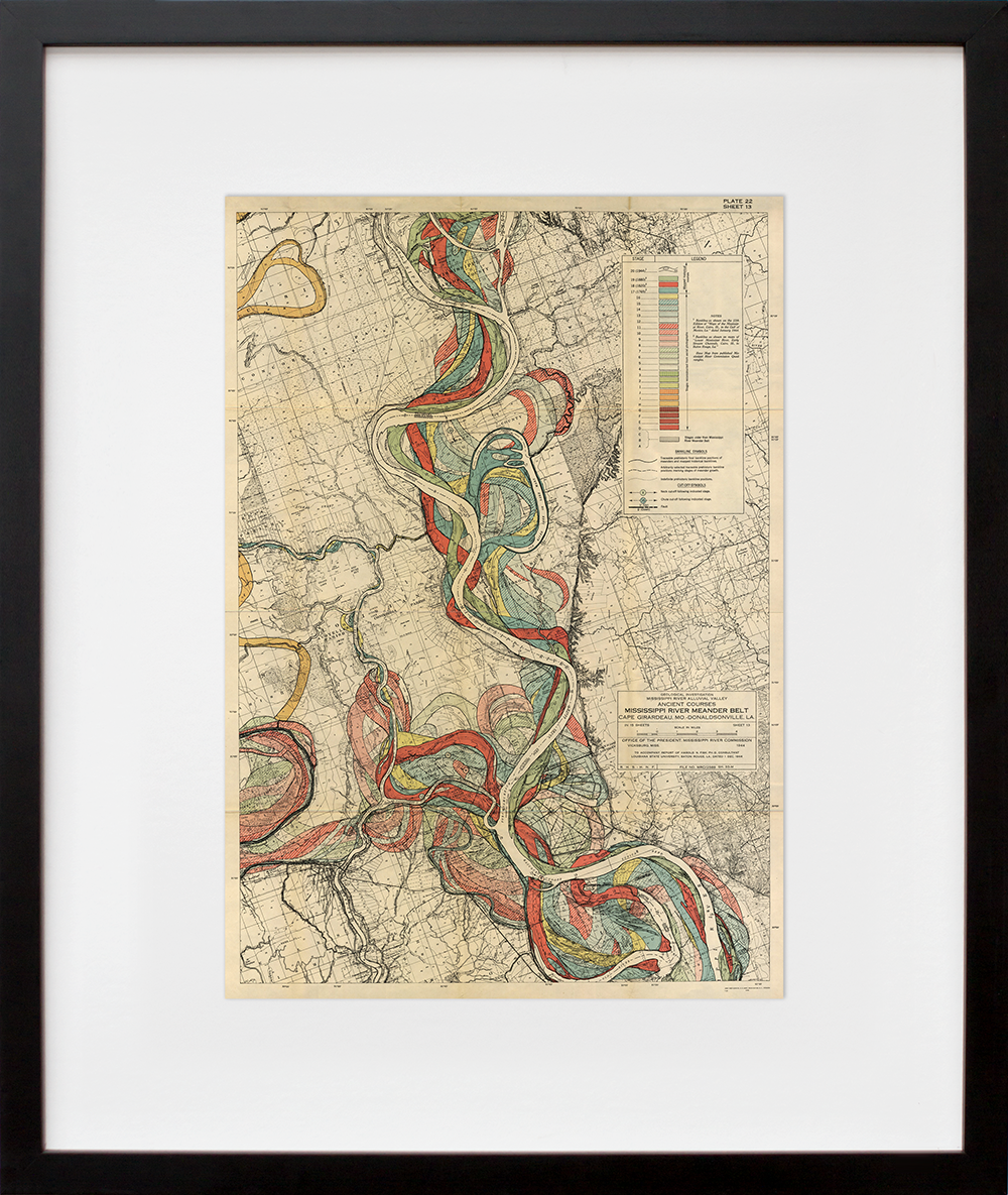 Plate 22, Sheet 13, Ancient Courses Mississippi River Meander Belt in a black frame