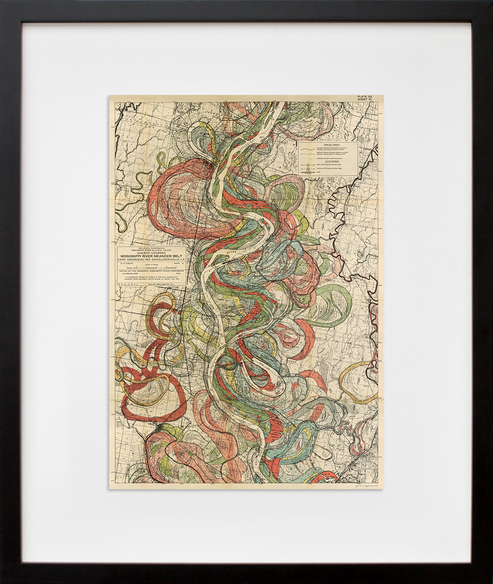 Plate 22, Sheet 10, Ancient Courses Mississippi River Meander Belt in a black frame