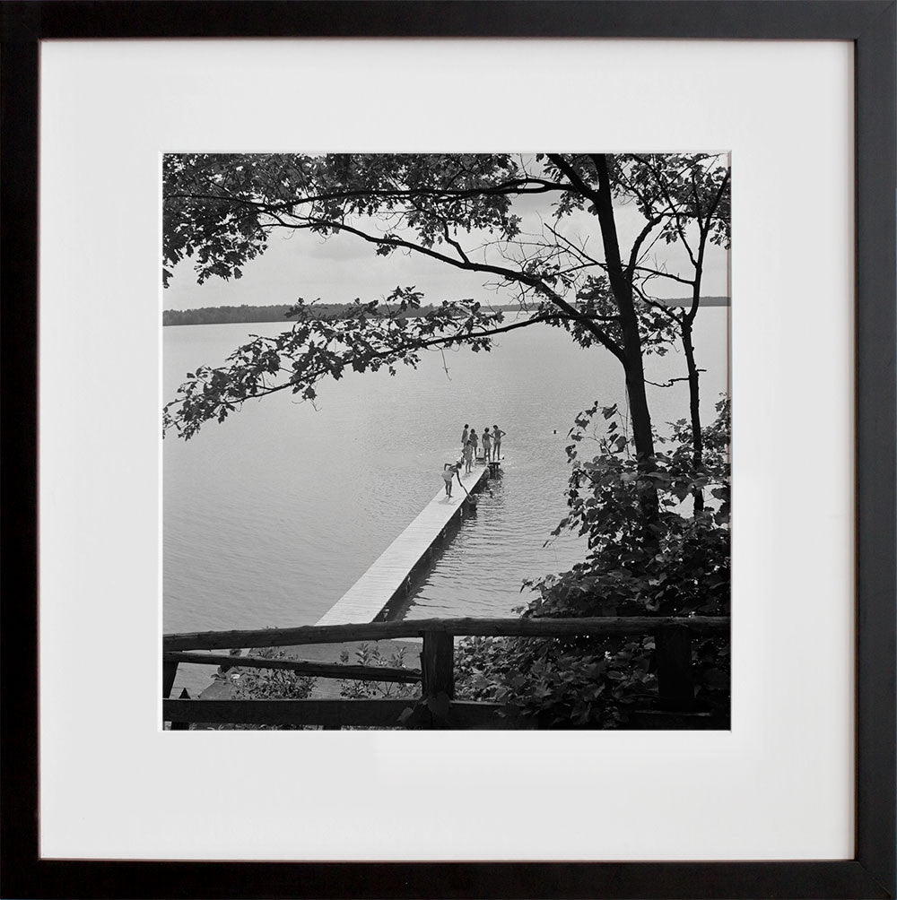 Interlochen, Michigan. Swimming Dock in a black frame