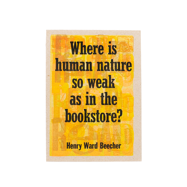 Bookish Letterpress (Henry Ward Beecher quote) by Kennedy Prints