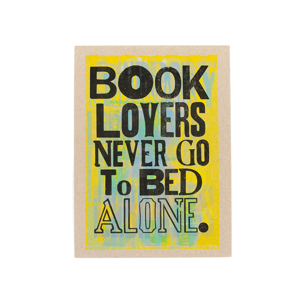 Bookish Letterpress by Kennedy Prints: Book lovers never go to bed alone
